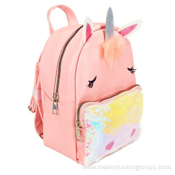 PU Sequin School Cute Cartoon Unicorn Kids Backpack